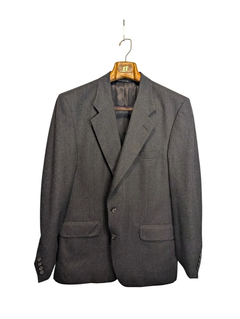 Vintage Burberrys Men's 42R 100% Wool 2 Piece Suit Charcoal Gray Tailored